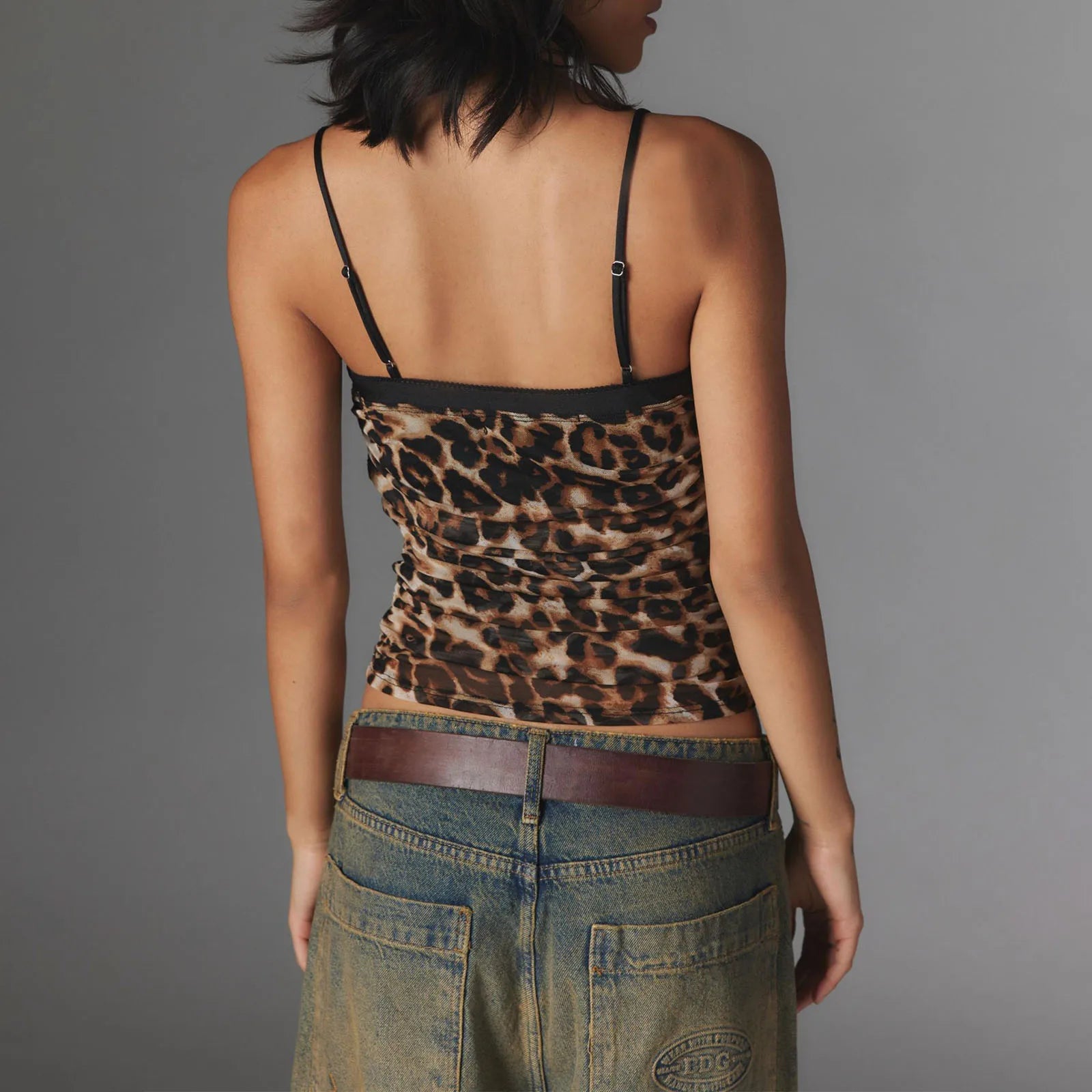 Ruched Spaghetti Strap Crop Top image 6