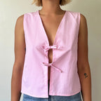 Tie-Front Lace Camis Crop Top image 7