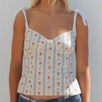 Floral Lace Ruffle Crop Top image 1
