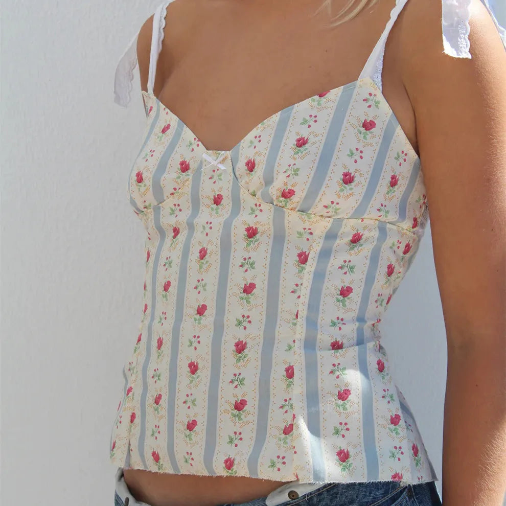 Floral Lace Ruffle Crop Top image 2