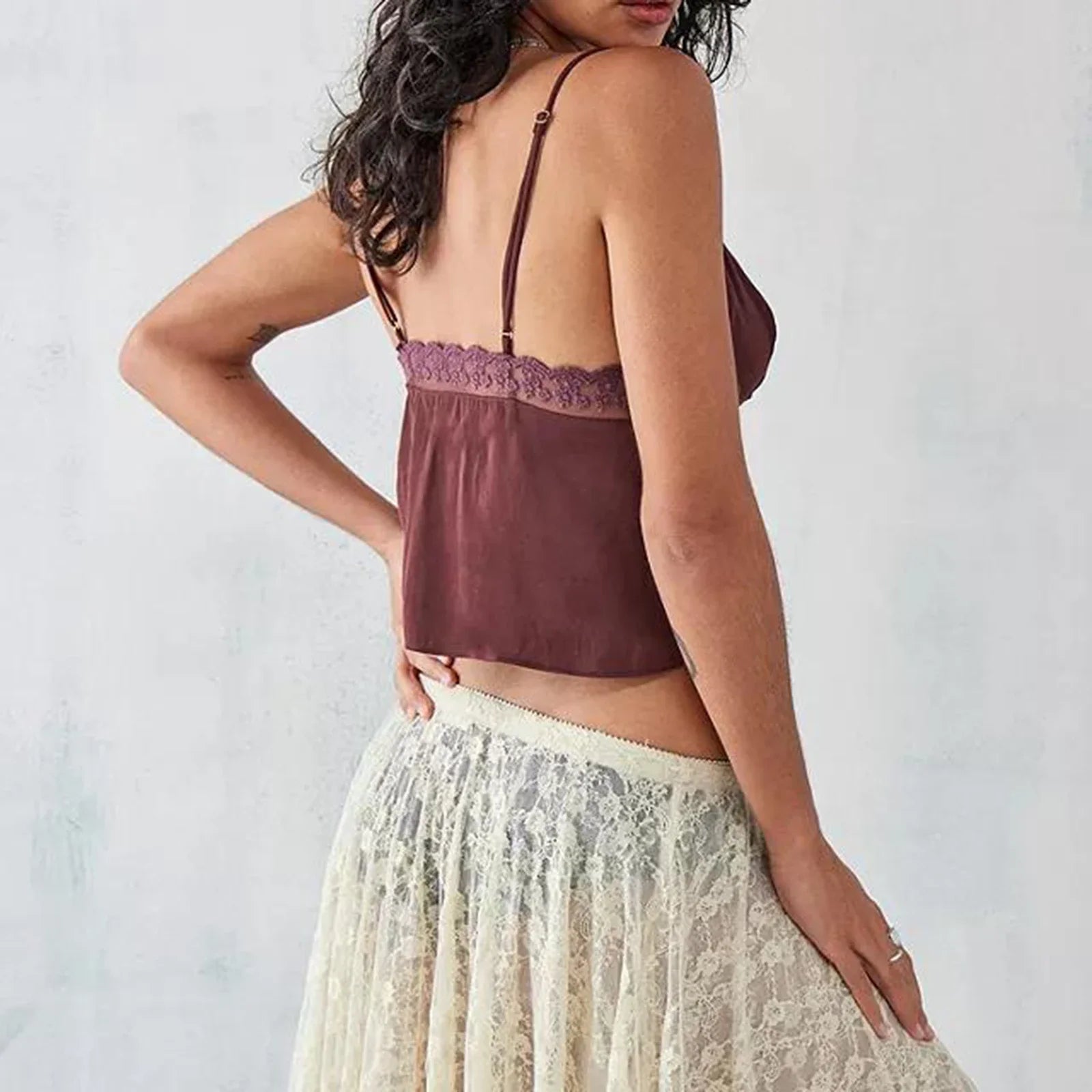 Ruched V-Neck Solid Crop Top image 6