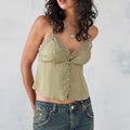 Ruched V-Neck Solid Crop Top image 3