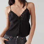 Ruched V-Neck Solid Crop Top image 1