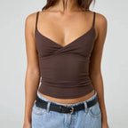 Spaghetti Strap V-Neck Crop Top image 3