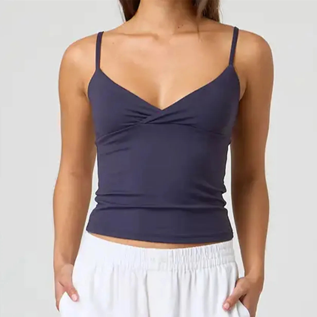 Spaghetti Strap V-Neck Crop Top image 10