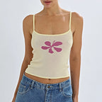Boho Floral Knit Crop Top image 3