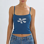 Boho Floral Knit Crop Top image 7