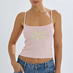 Boho Floral Knit Crop Top image 1