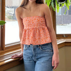 Floral Tie Backless Crop Top image 5
