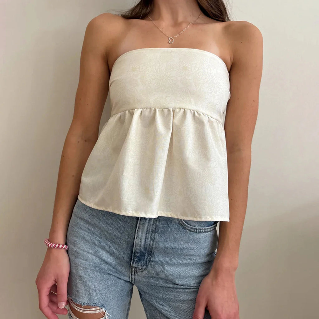 Floral Tie Backless Crop Top image 4