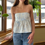 Floral Tie Backless Crop Top image 3