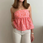 Floral Tie Backless Crop Top image 6