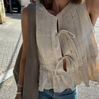 Pleated Cut-Out Ruffle Crop Top image 5