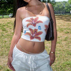 Floral Wrap Bandeau Crop Top image 3