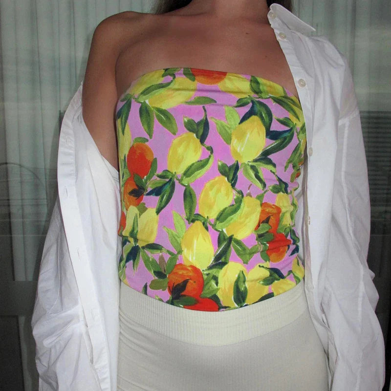 Wrap Chest Strapless Crop Top image 5