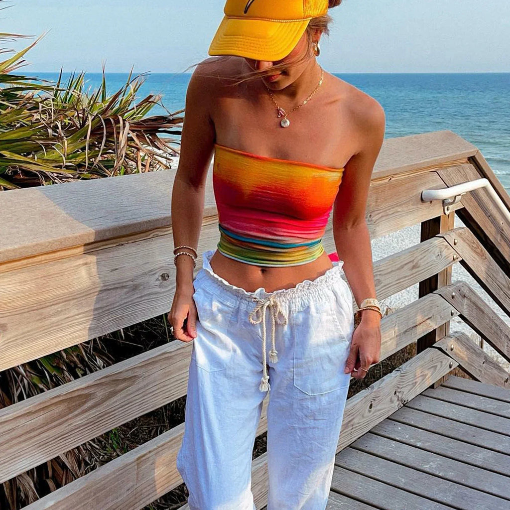 Wrap Chest Strapless Crop Top image 2