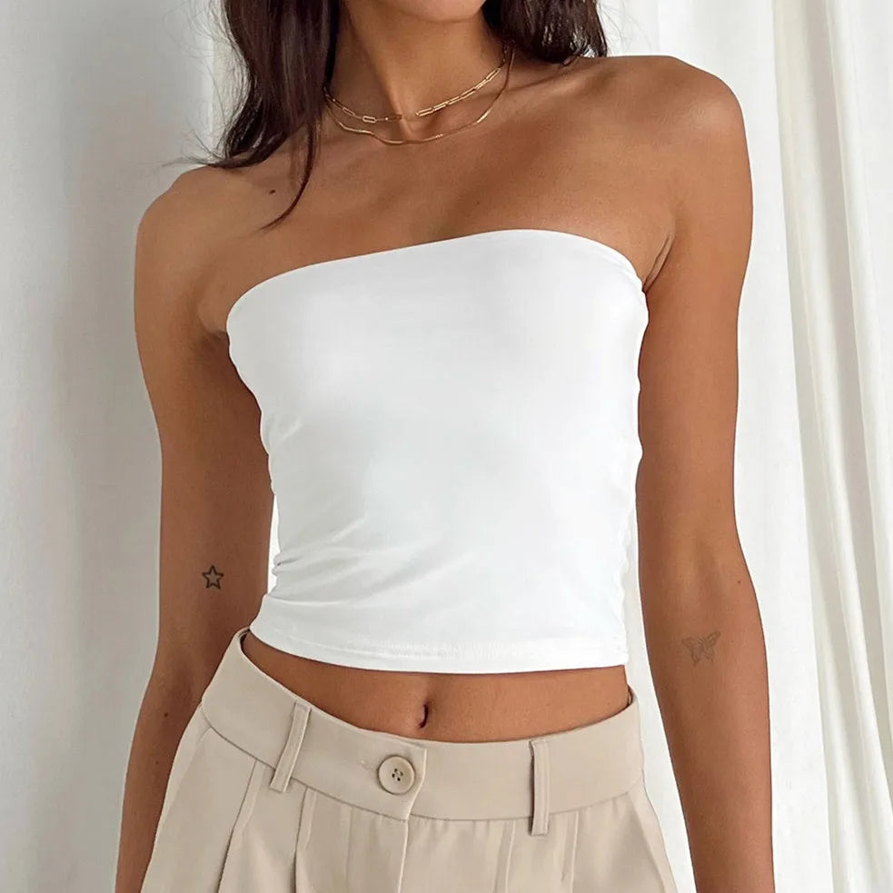 Wrap Chest Strapless Crop Top image 8