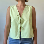 Gingham Tie Front Crop Top image 3