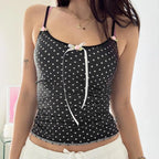 Polka Dot Bow Camis Crop Top image 8