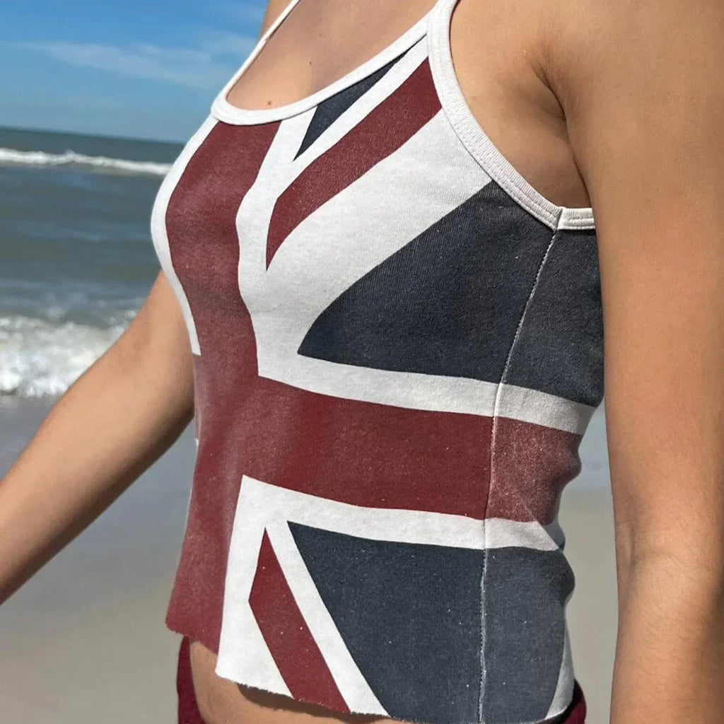 Union Jack Spaghetti Crop Top image 3