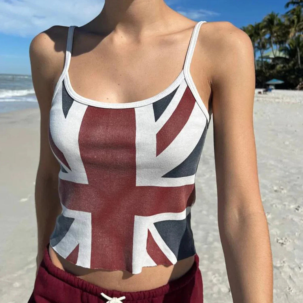 Union Jack Spaghetti Crop Top image 1