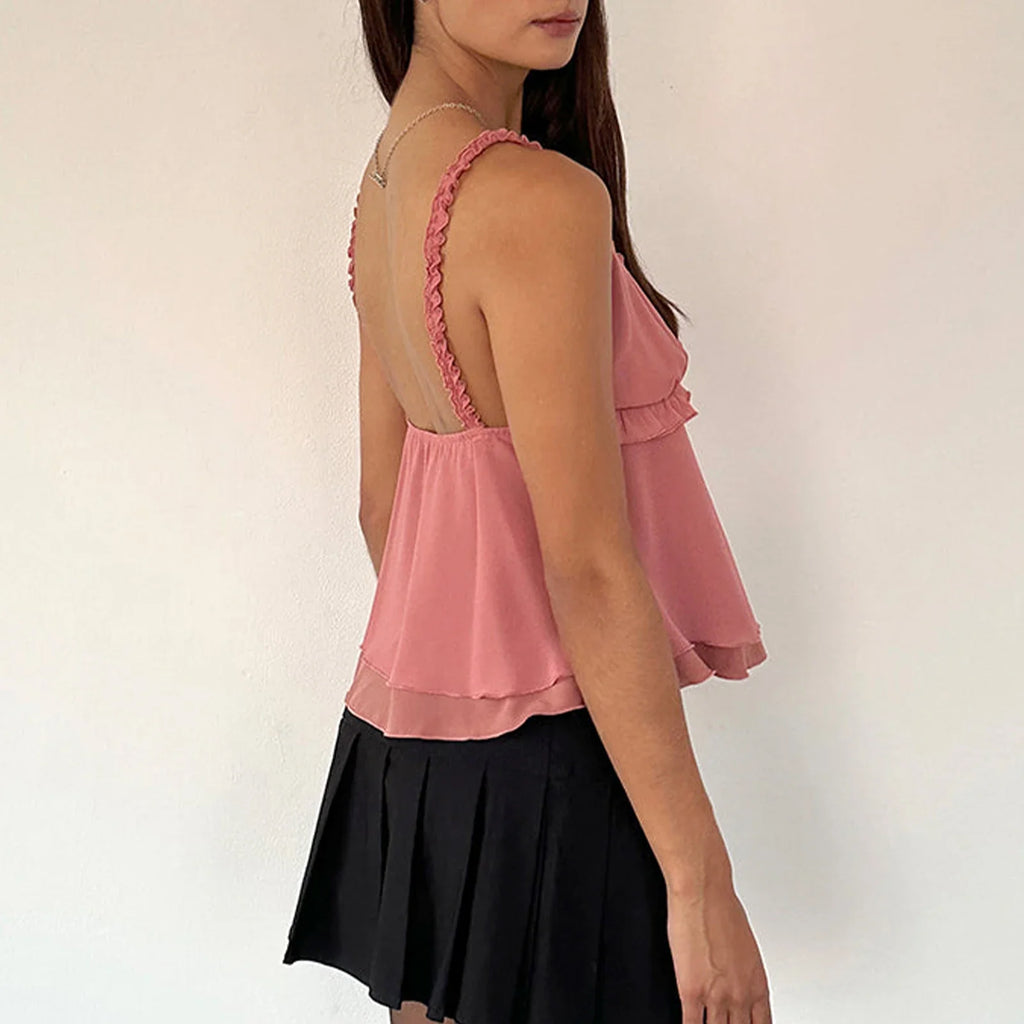 Frill Ruffle Square Crop Top image 4