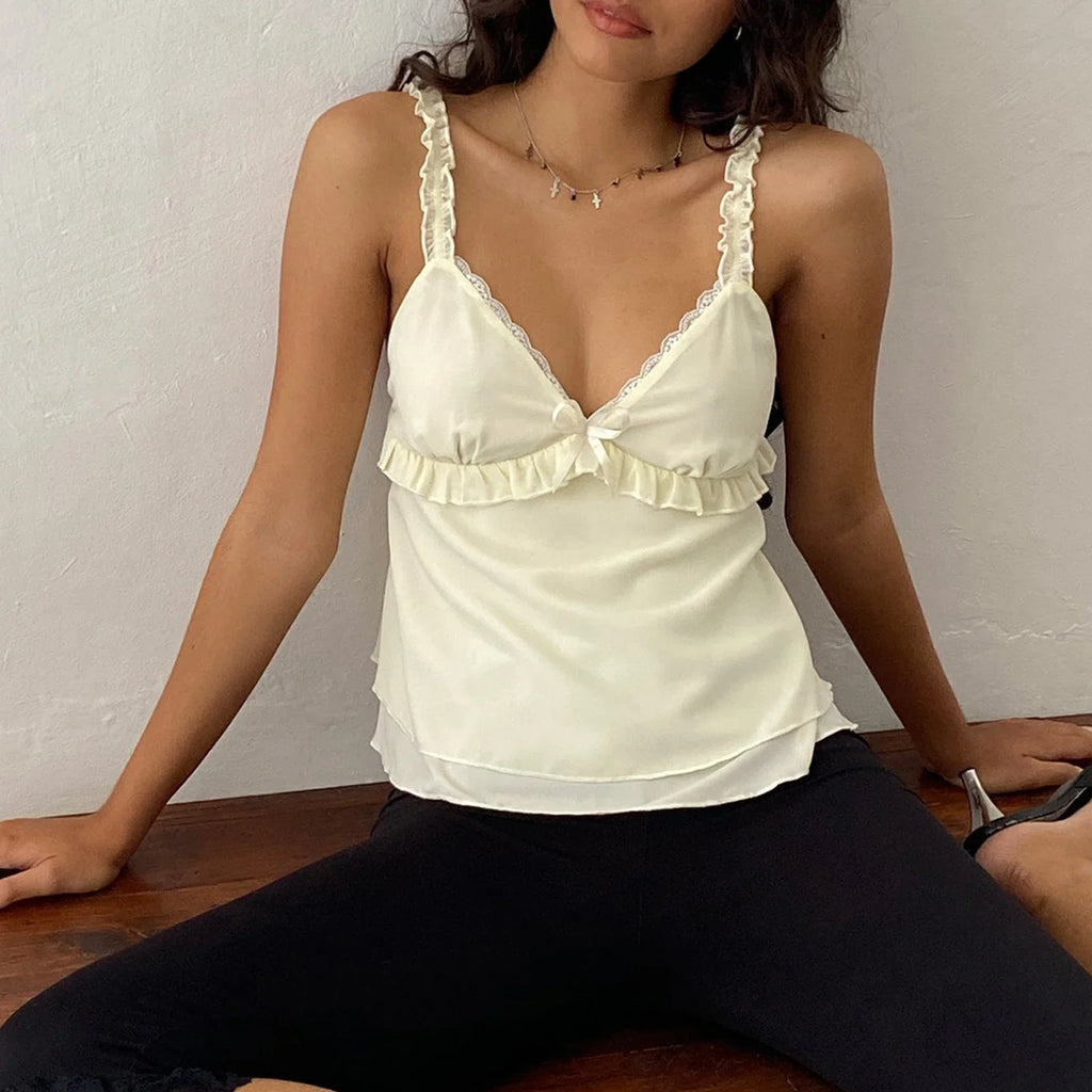 Frill Ruffle Square Crop Top image 2