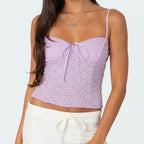Floral Lace Spaghetti Crop Top image 1