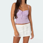 Floral Lace Spaghetti Crop Top image 2