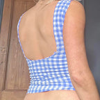 Gingham Plaid Coquette Crop Top image 2