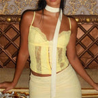 Lace Patchwork Bustier Crop Top image 4