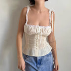 Lace Patchwork Bustier Crop Top image 2