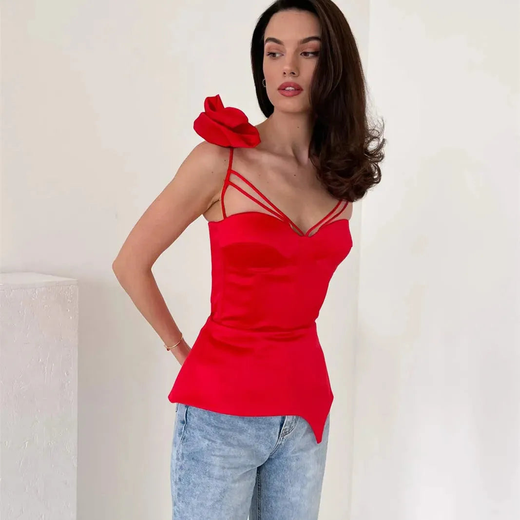 3D Floral Tassel Crop Top image 2