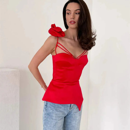 3D Floral Tassel Crop Top image 2