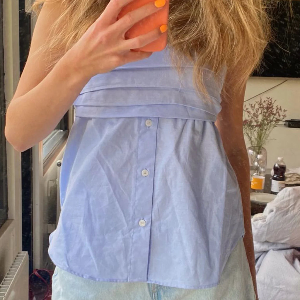 Pleated Strapless Blouse Crop Top image 4