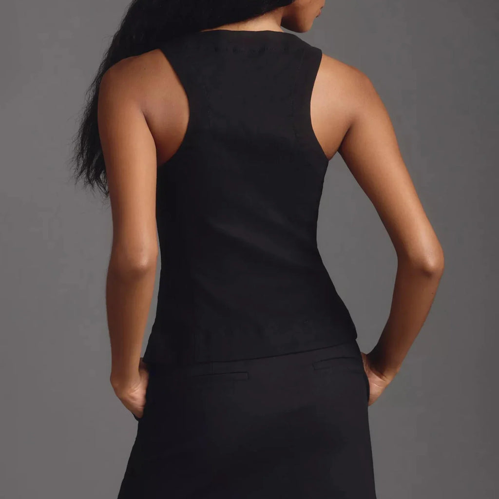 Button-Down Waistcoat Crop Top image 6