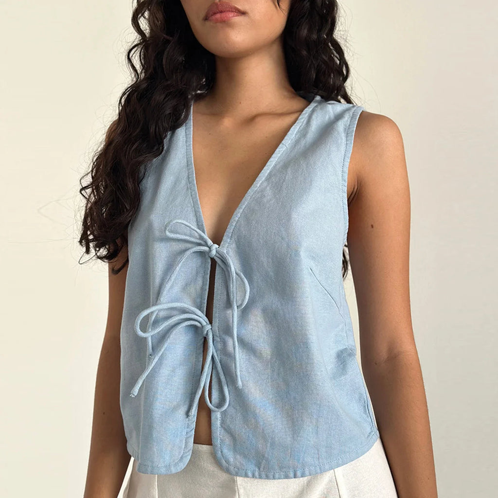 Double Tie Closure Crop Top image 1