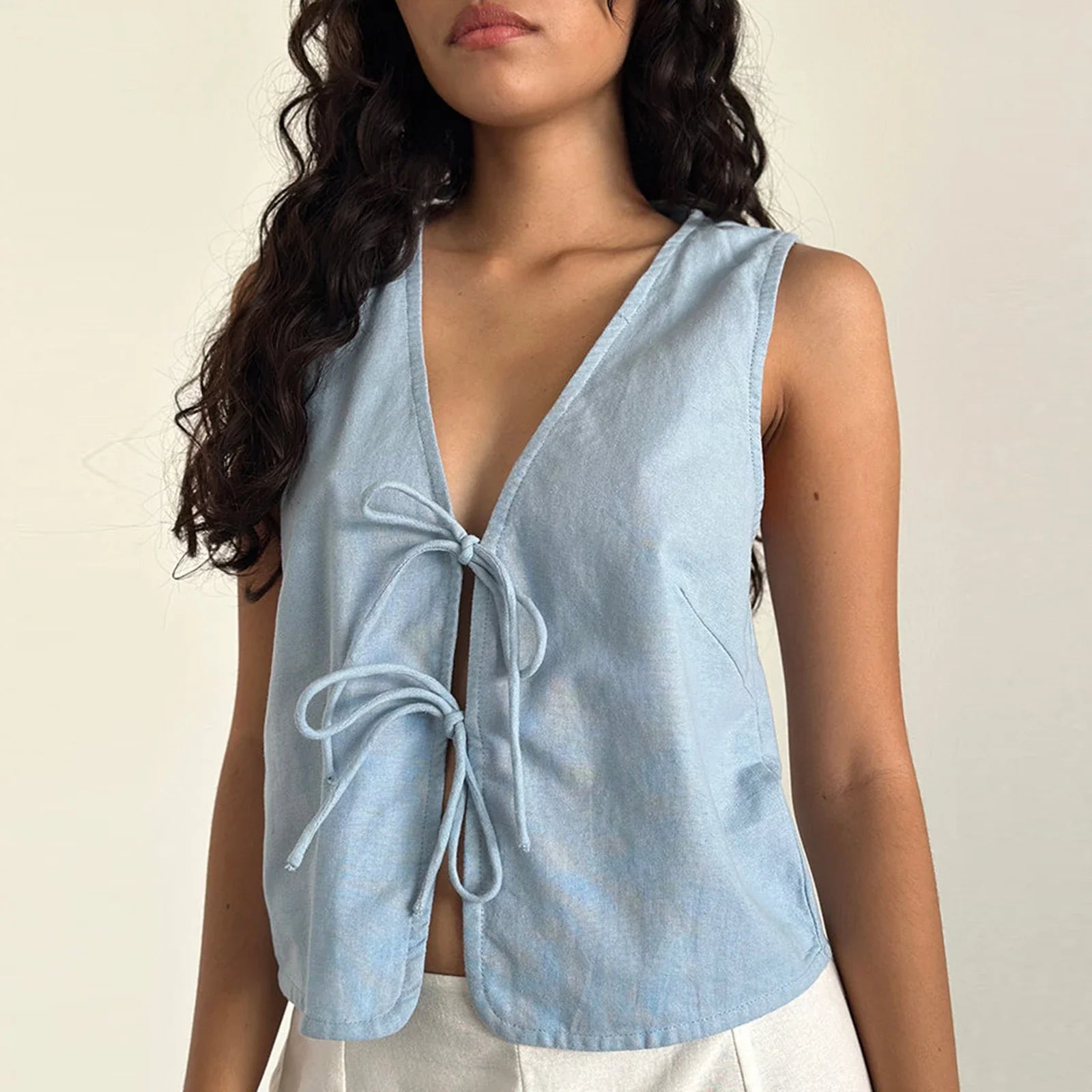 Double Tie Closure Crop Top image 1