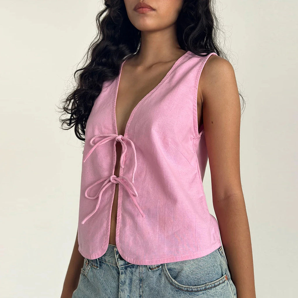 Double Tie Closure Crop Top image 8