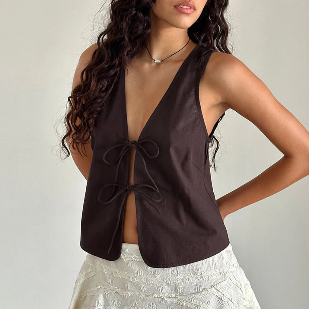 Double Tie Closure Crop Top image 6