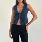 Double Tie Closure Crop Top image 4