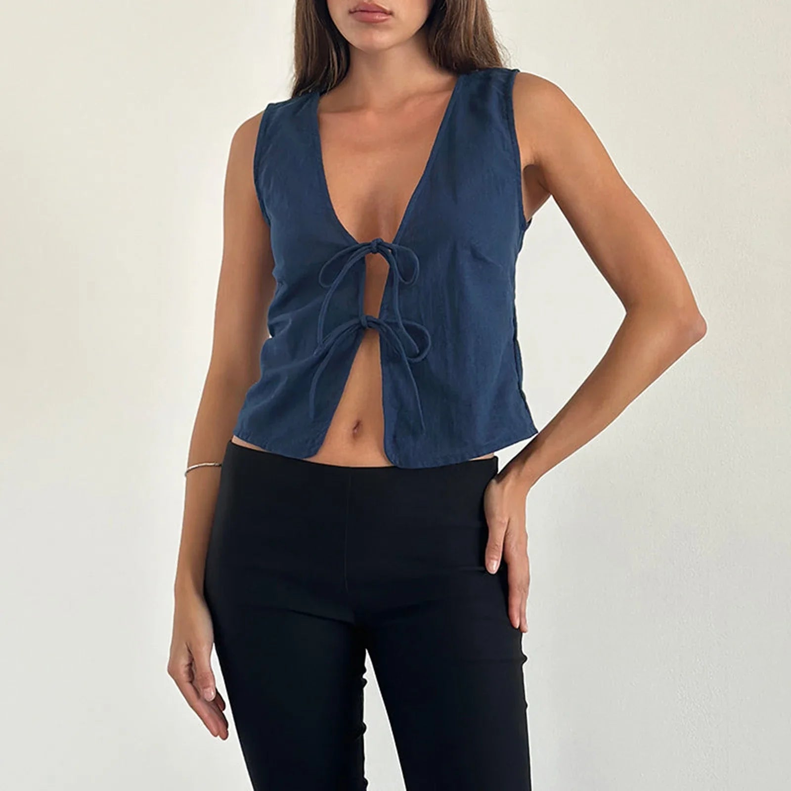 Double Tie Closure Crop Top image 4