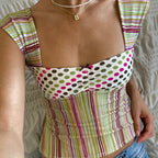 Plaid Stripes Square Crop Top image 1
