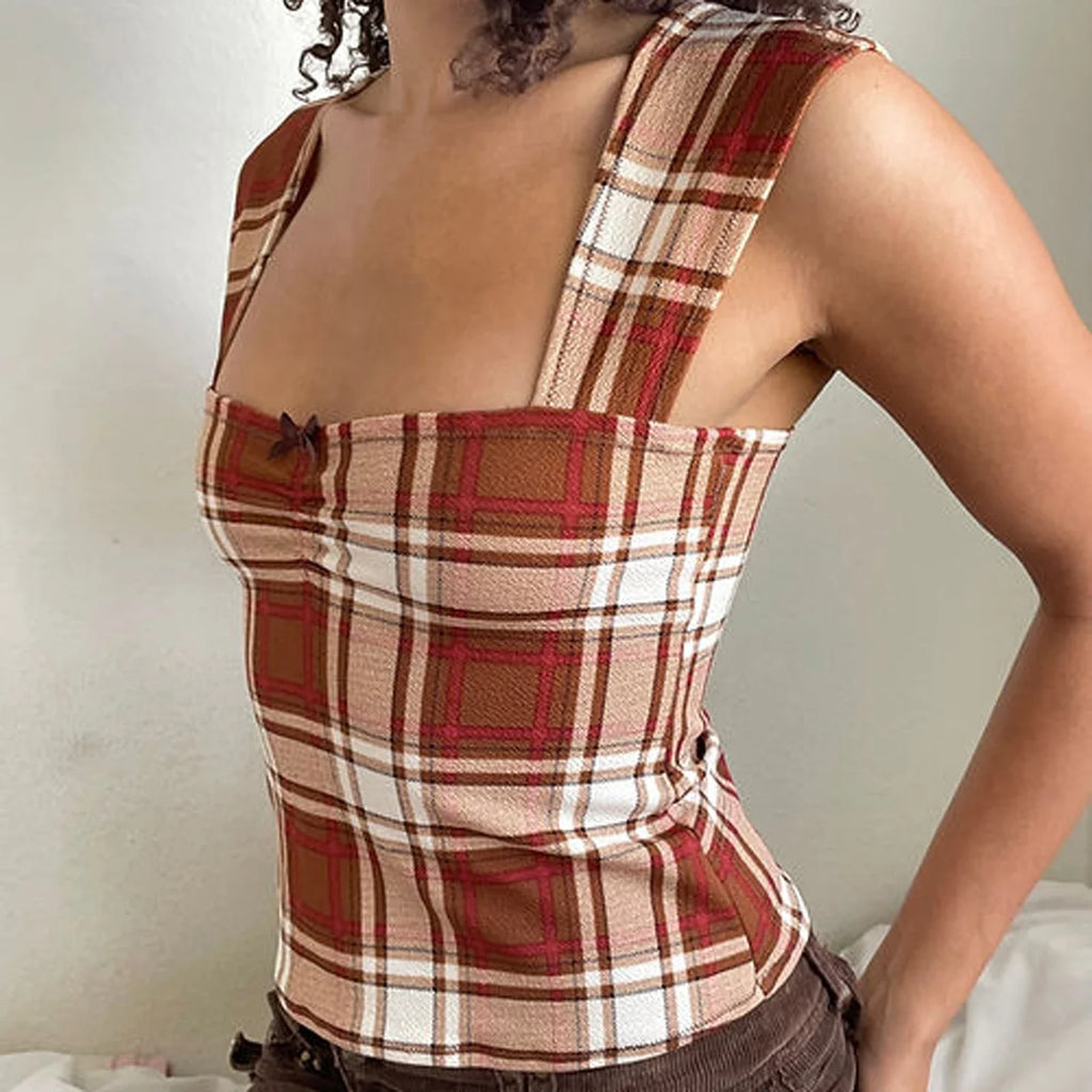 Plaid Stripes Square Crop Top image 5