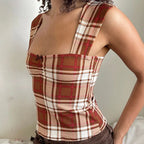 Plaid Stripes Square Crop Top image 5
