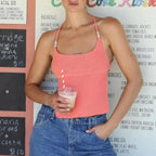 Knit Tie-Up Halter Crop Top image 1