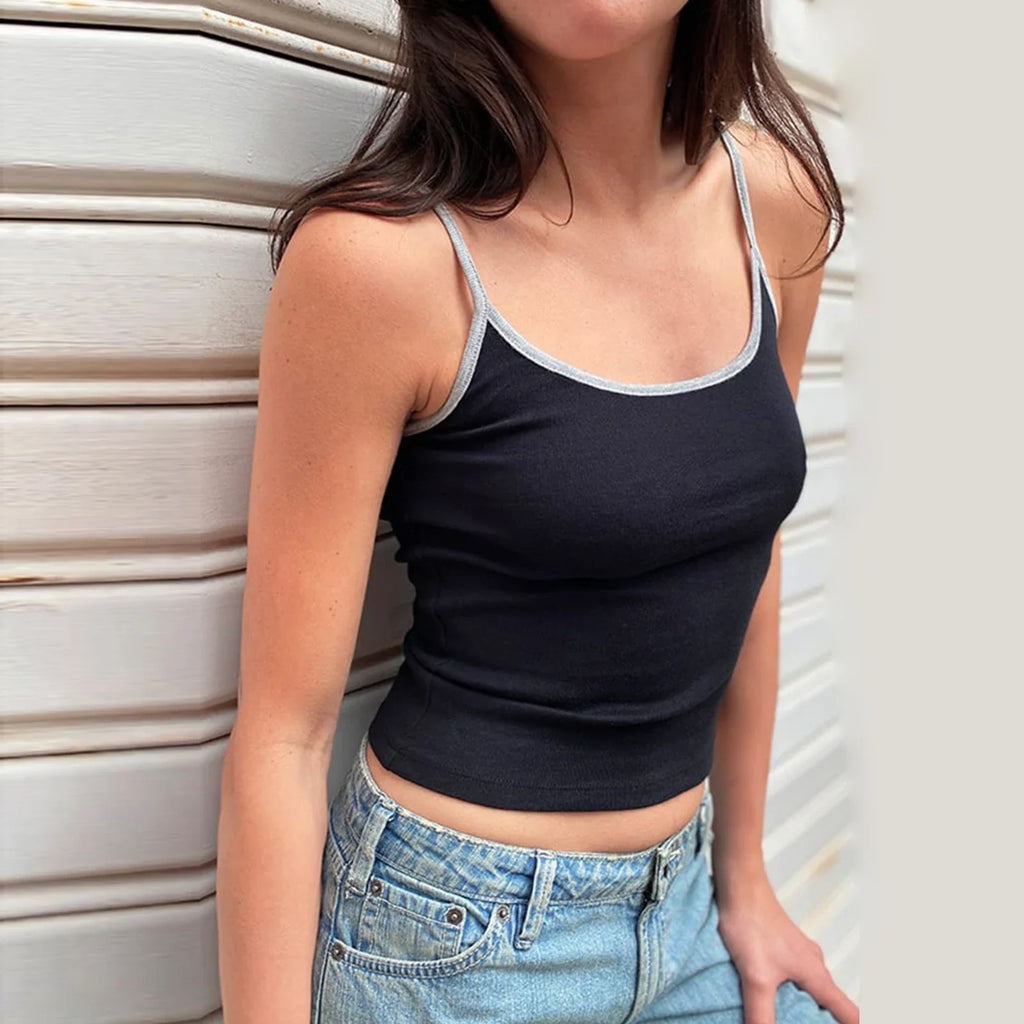 Contrast Trim Scoop Crop Top image 7