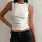 Knit Bow Embroidery Crop Top image 6
