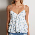 Peplum Spaghetti Strap Crop Top image 1
