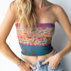 Floral Strapless Bandeau Crop Top image 1